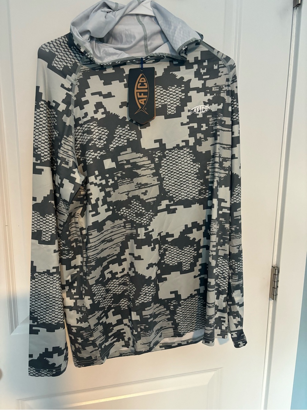 AFTCO Tactical HD Camo Hooded Shirt - Black/Cream